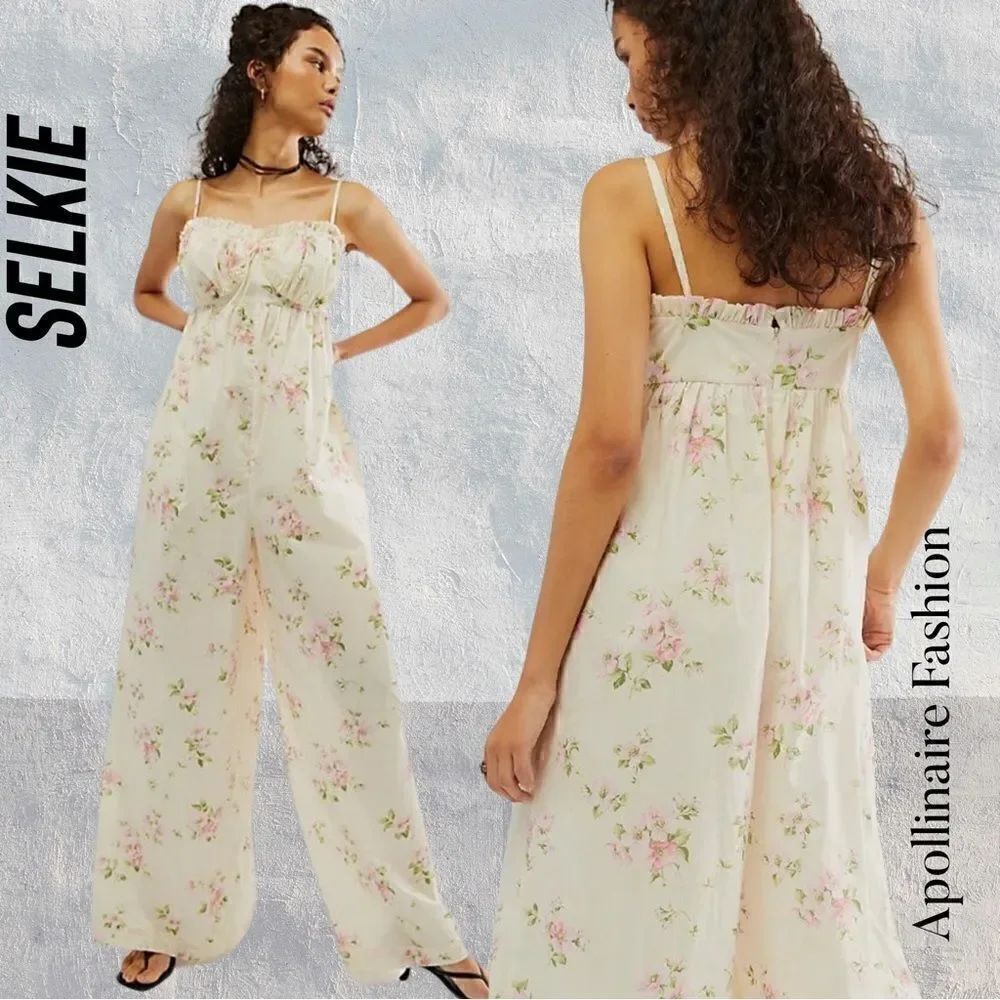 SELKIE SUMMER HOME FLORAL JUMPSUIT SMALL NWT